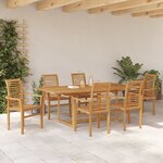 vidaXL Ensemble de salle à manger pour jardin Autre 7 Pièces Marron