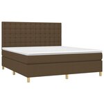 vidaXL Sommier à lattes de lit matelas et LED Marron foncé 180x200 cm