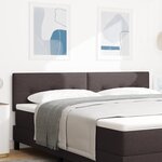 Headboard LED vidaXL avec boutons capitonnés Marron foncé 90 cm Tissu