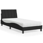 vidaXL Lit avec matelas noir 80x200 cm velours