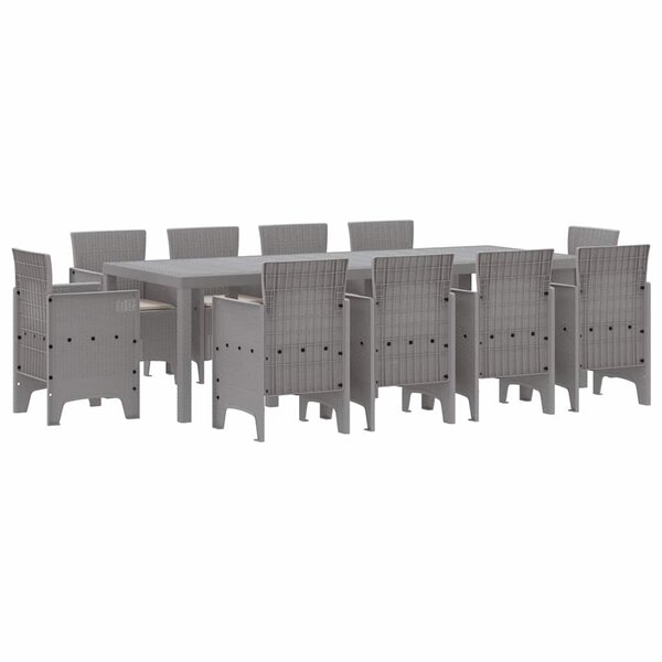 vidaXL Ensemble de salle à manger pour jardin 11 Pièces Gris clair