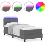 vidaXL Lit à ressorts avec matelas Gris foncé 80 x 200 cm tissu
