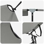 vidaXL Chaise longue pliante 2 Pièces Gris 56 x 190 x 81cm tissu
