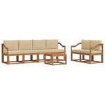 vidaXL Ensemble de canapés d'extérieur 7 Pièces Naturel et Beige