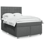 vidaXL Sommier à lattes de lit avec matelas Gris foncé 140x200cm Tissu