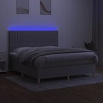 vidaXL Sommier à lattes de lit et matelas et LED Gris clair 180x200 cm