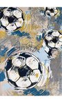 Tapis enfant FOOTBALL 120 x 160 cm - Gris