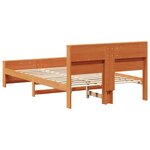 vidaXL Cadre de lit Brun cire 135 x 190 cm Bois d'ingénierie