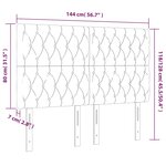 vidaXL Tête de lit à LED Gris foncé 144x7x118/128 cm Tissu