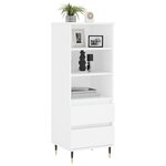 vidaXL Buffet haut Blanc 40x36x110 cm Bois d'ingénierie