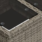 vidaXL Salon de jardin avec coussins 2Pièces gris résine tressée et verre