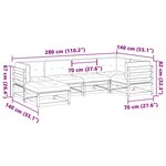 vidaXL Salon de jardin 6 Pièces avec coussins cire marron bois pin massif
