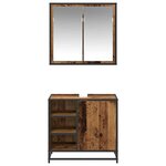 vidaXL Ensemble de mobilier de salle de bain 2 Pièces Bois ancien