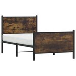 vidaXL Cadre de lit en métal sans matelas chêne fumé 90x200 cm