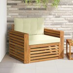 vidaXL Canapé d’extérieur Bois d'acacia massif et polyester