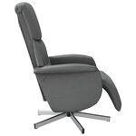 vidaXL Fauteuil inclinable avec repose-pieds gris foncé tissu