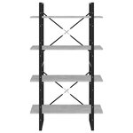 vidaXL Bibliothèque à 4 niveaux gris béton 80x30x140cm bois ingénierie