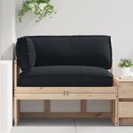 vidaXL Set de coussins de palette 3 Pièces Noir Tissu Oxford