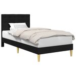 vidaXL Cadre de lit avec tête de lit Noir 90 x 190 cm Tissu