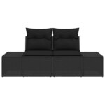 vidaXL Canapé de jardin Noir 123 x 62 x 69 cm polyrotin