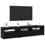 vidaXL Meuble TV 2 Pièces Chêne noir 180 x 35 x 40 cm Bois d'ingénierie