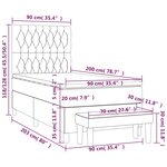 vidaXL Sommier à lattes de lit avec matelas Crème 90x200 cm Tissu