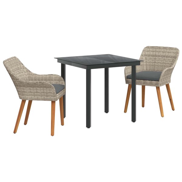 vidaXL Ensemble de salle à manger pour jardin 3 Pièces Gris clair