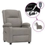 vidaXL Fauteuil inclinable électrique Taupe Tissu