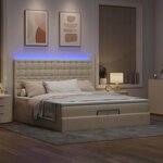 VidaXL Cadre de lit ottoman avec matelas crème 200x200cm tissu