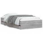 vidaXL Cadre de lit avec tiroirs sans matelas sonoma gris 100x200 cm