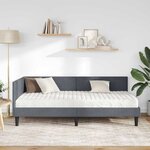 vidaXL Cadre de lit d'angle avec matelas 2 pc Gris foncé 90 x 200 cm