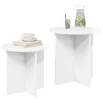 vidaXL Ensemble de tables d'appoint 2 pc Blanc brillant Ø 45 x 45 cm