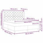 lit box spring vidaXL avec matelas gris clair 180x200 cm en tissu