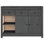 vidaXL Buffet Gris 100x35x74 cm Bois massif de pin