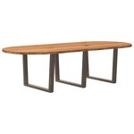 vidaXL Table à manger marron clair bois de chêne massif ovale