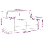 vidaXL Canapé 2 places Crème 120 cm Tissu