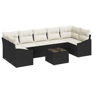 vidaXL Ensemble de canapé de jardin Noir et Crème 55 x 55 x 37 cm