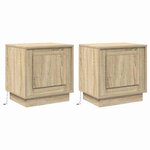vidaXL Cabinet de chevet 2 Pièces Chêne Sonoma 44 x 34 5 x 45 cm