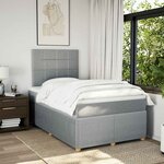 vidaXL Sommier à lattes de lit avec matelas Gris clair 120x200cm Tissu