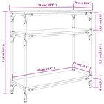 vidaXL Table console chêne sonoma 75x29x75 cm bois d'ingénierie