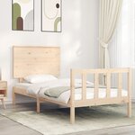 vidaXL Cadre de lit avec tête de lit petit simple bois massif