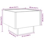 vidaXL Table de chevet avec LED infini chêne marron 40x40x30 cm