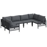 vidaXL Ensemble de canapé de jardin 6 Pièces Anthracite Acier