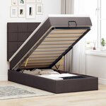 vidaXL Lit ottoman avec matelas et LED marron foncé 90x200 cm tissu