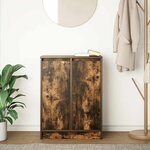 vidaXL Buffet chêne fumé 57x34x76 cm bois d'ingénierie