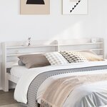 vidaXL Tête de lit avec étagères blanc 200 cm bois massif de pin