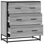 vidaXL Buffet sonoma gris 68x35x76 cm bois d'ingénierie et métal