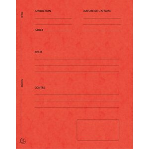 Paquet De 25 Dossiers De Plaidoirie Pour/contre Carte Lustrée 25x32cm - Rouge - X 5 - Exacompta