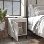 vidaXL Table de chevet avec pieds en métal gris béton 40x30x50 cm