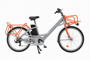 Vélo électrique du facteur  reconditionné - Grande taille - Gris / Orange